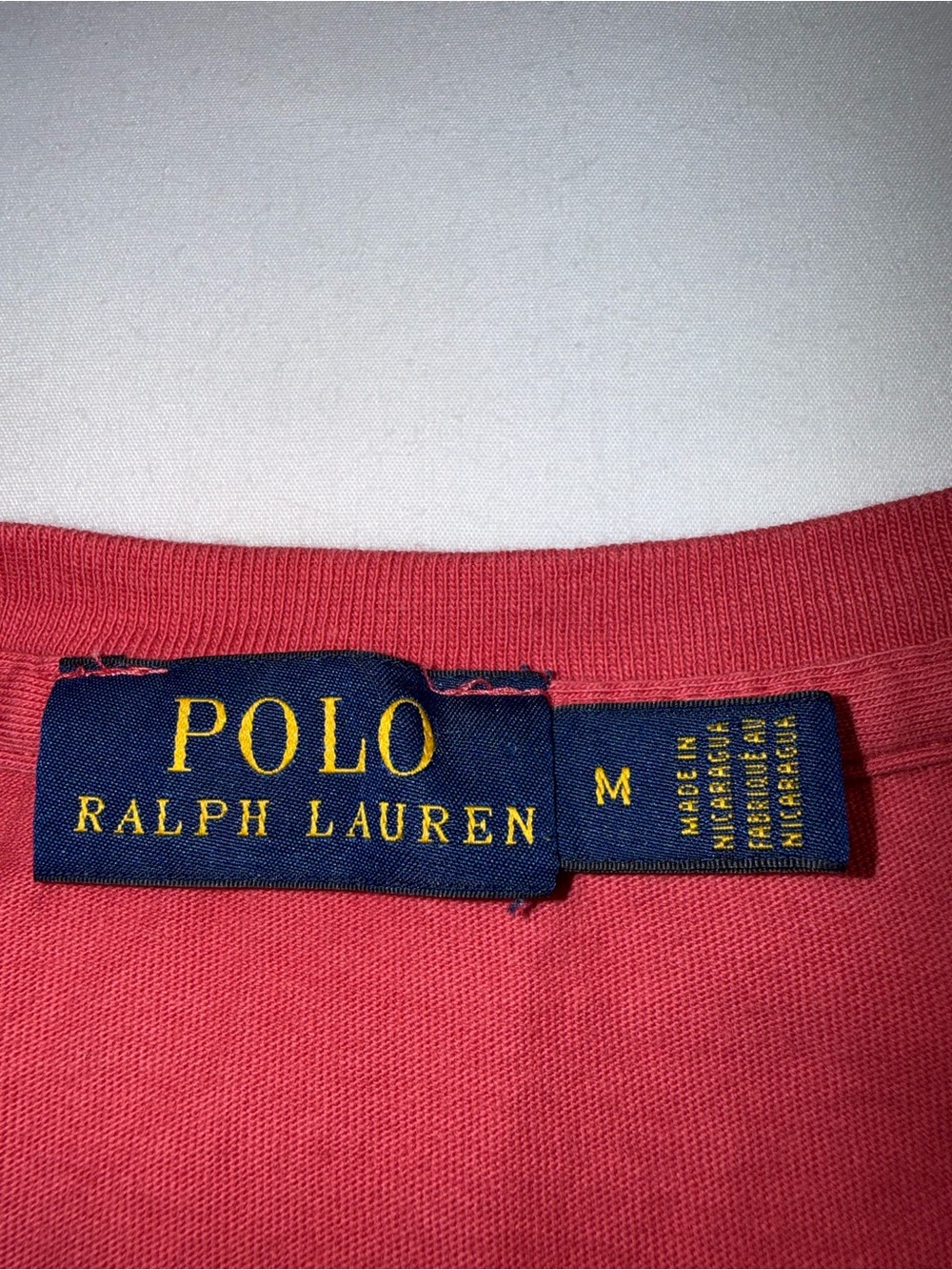 Polo Ralph Lauren Women’s M Red V Neck T Shirt Blue Pony Logo Classic - Picture 4 of 5